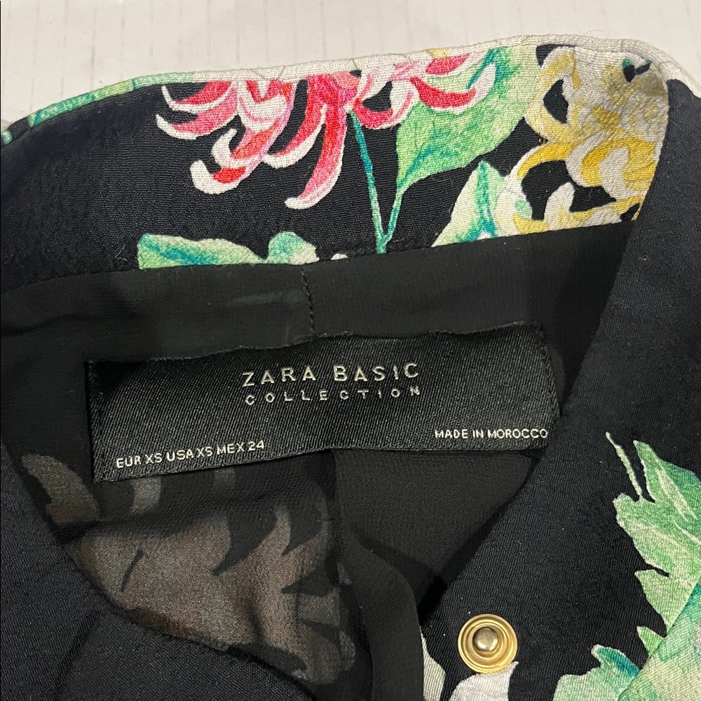 Zara Basic Collection Multicolor Floral Bomber Ja… - image 8